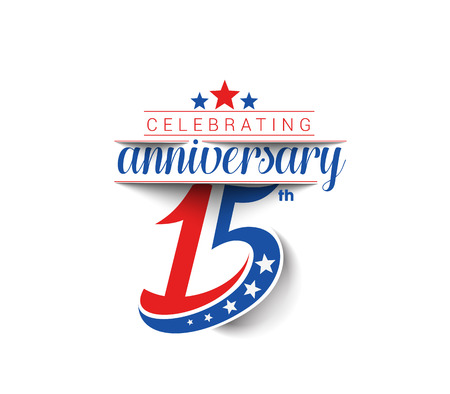 15th Years Anniversary Celebration Design.のイラスト素材