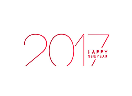Happy new year 2017 Text Design vectorのイラスト素材