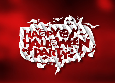 Happy Halloween greeting card Calligraphy - Text design. Halloween banner or poster.のイラスト素材