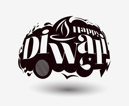 Happy Diwali Text Design Background. Abstract vector illustration.のイラスト素材
