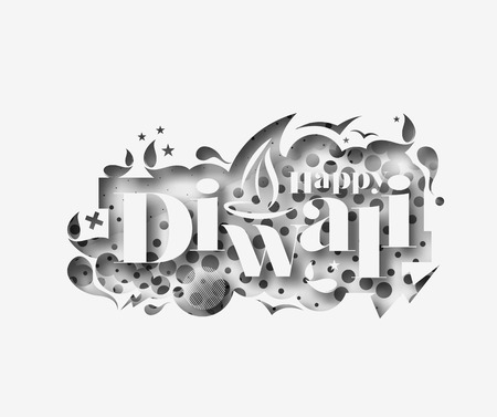 Happy Diwali Text Design Background. Abstract vector illustration.のイラスト素材