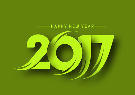 Happy new year 2017 lettering Text Vector Calligraphy Collection Design Backgroundのイラスト素材