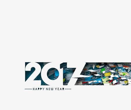 Happy new year 2017 lettering Text Vector Calligraphy Collection Design Background