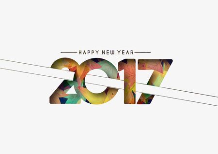 Happy new year 2017 lettering Text Vector Calligraphy Collection Design Backgroundのイラスト素材