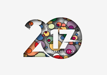 Happy new year 2017 lettering Text Vector Calligraphy Collection Design Background