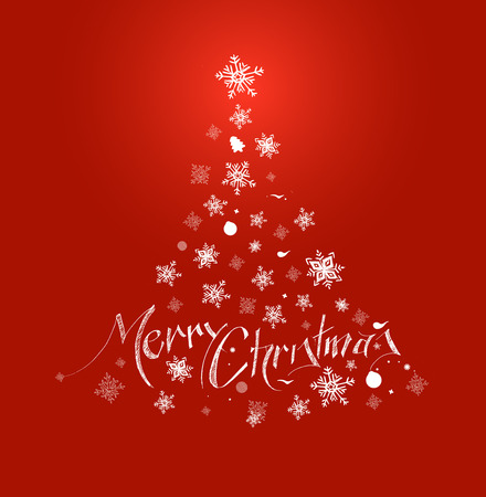 Merry Christmas! Christmas Background - Christmas Tree with red background design elements for holiday cards, for decorations wallpaperのイラスト素材