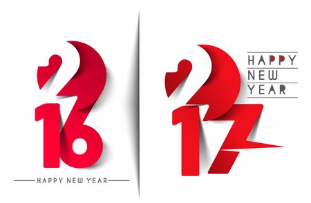 Happy new year 2017 - New Year Holiday design elements for holiday cards, for decorations Vector Illustration backgroundのイラスト素材