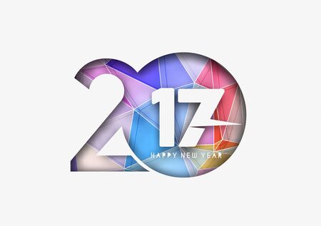 Happy new year 2017 - New Year Holiday design elements for holiday cards,  calendar banner poster for decorations, Vector Illustration Background.のイラスト素材