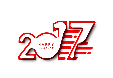 Happy new year 2017 Text Design vector illustrationのイラスト素材