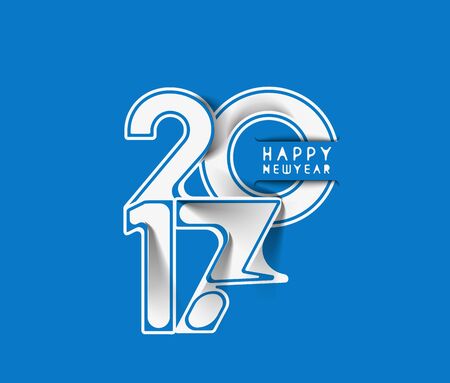 Happy new year 2017 Text Design vector illustrationのイラスト素材