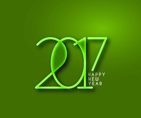 Happy new year 2017 Text Design vector illustrationのイラスト素材
