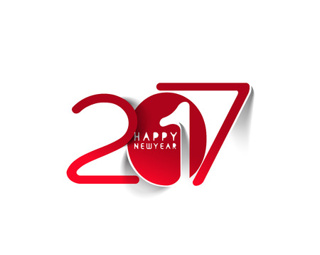 Happy new year 2017 Text Design vector illustrationのイラスト素材