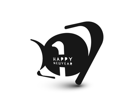 Happy new year 2017 Text Design vector illustrationのイラスト素材