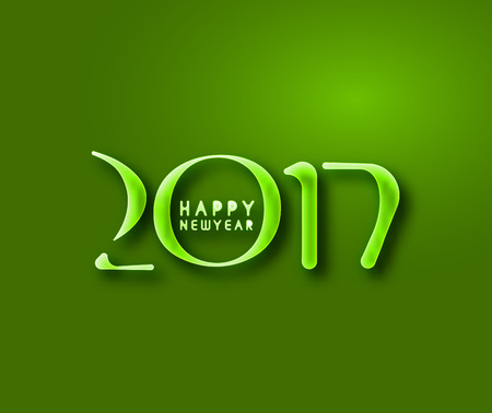 Happy new year 2017 Text Design vector illustrationのイラスト素材