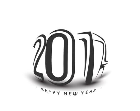 Happy new year 2017 Text Design vector illustrationのイラスト素材