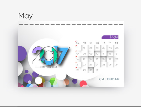 Happy new year 2017 Calendar - New Year Holiday design elements for holiday cards, calendar banner poster for decorations, Vector Illustration Background.のイラスト素材