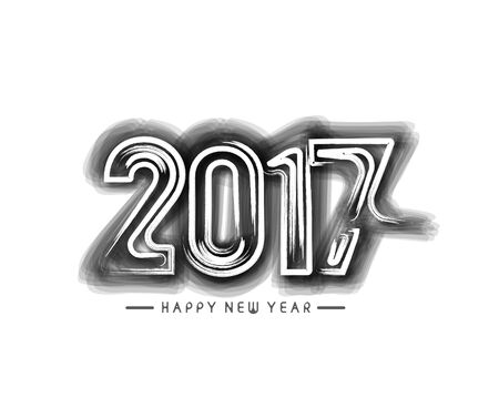 Happy new year 2017 Text Design for Flyers and Greetings Card. Vector illustration