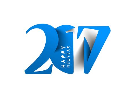 Happy new year 2017 Text Design for Flyers and Greetings Card. Vector illustrationのイラスト素材
