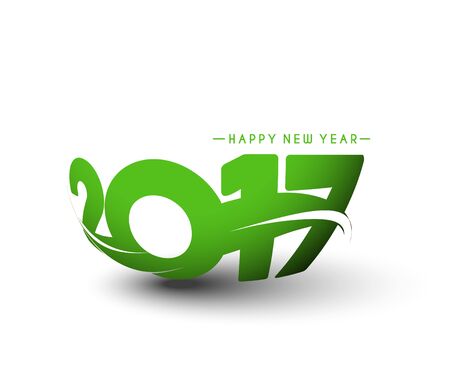 Happy new year 2017 Text Design for Flyers and Greetings Card. Vector illustrationのイラスト素材