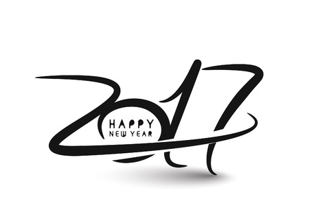 Happy new year 2017 Text Design for Flyers and Greetings Card. Vector illustrationのイラスト素材
