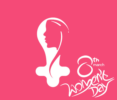Happy women's day stylish typography text illustration.のイラスト素材