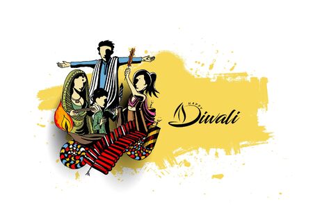 Happy Diwali creative flyer for Diwali festival. Vector illustration.のイラスト素材