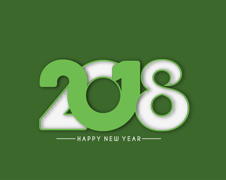 Happy new year 2018 Text Design, Vector illustration.のイラスト素材