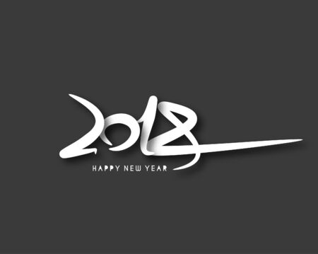 Happy new year 2018 Text Design, Vector illustration.のイラスト素材