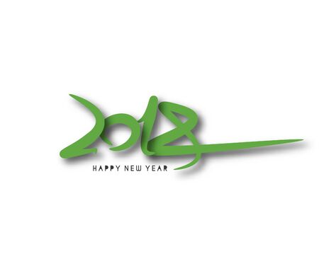 Happy new year 2018 Text Design, Vector illustration.のイラスト素材