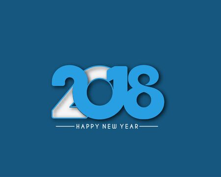 Happy new year 2018 Text Design, Vector illustration.のイラスト素材