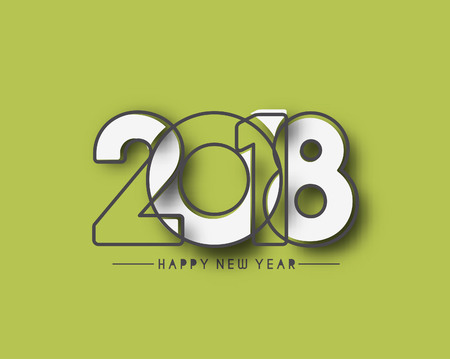 Happy new year 2018 Text Design, Vector illustration.のイラスト素材