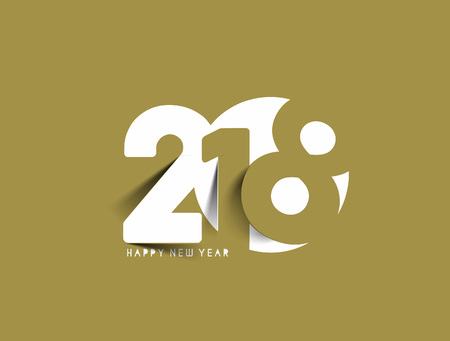 Happy new year 2018 Text Design Vector illustrationのイラスト素材