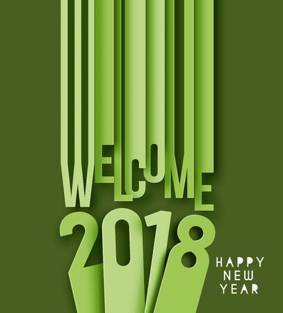 Happy new year 2018 Text Design Vector illustrationのイラスト素材