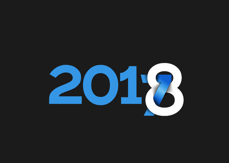 Happy new year 2018 - 2017 Text Design Vector illustration