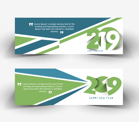 Happy New Year 2019 Banner Design  Patter, Vector illustration.のイラスト素材