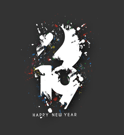 Happy New Year 2019 Text Design Patter, Vector illustration.のイラスト素材