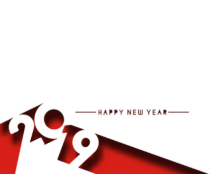 Abstract Happy New Year 2019 Text Design Patter, Vector illustration.のイラスト素材