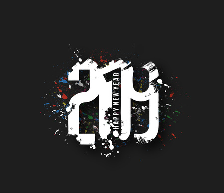 Happy New Year 2019 Text Design Patter, Vector illustration.のイラスト素材
