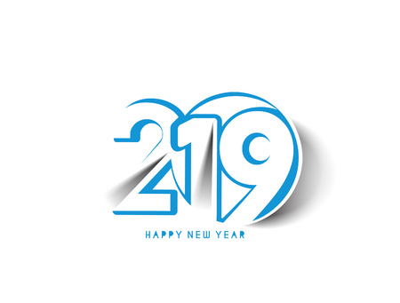 Happy New Year 2019 Text Design  Patternのイラスト素材