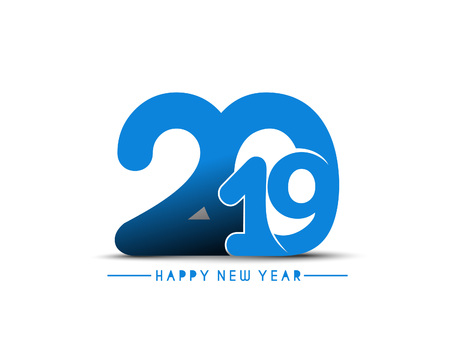 Happy New Year 2019 Text Designのイラスト素材