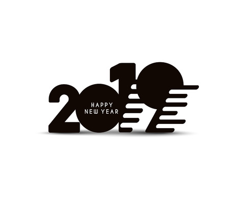 Happy New Year 2019 Text Design  Patternのイラスト素材