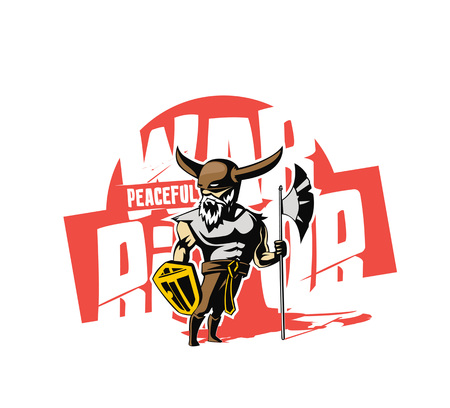 Angry warrior with armor and hoplite shield, Hand Drawn Sketchのイラスト素材