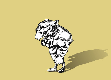 Powerful strong lion animal sports mascotのイラスト素材