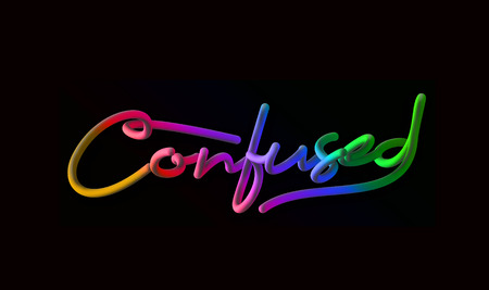 Confused Calligraphic 3d Pipe Style Text Vector illustration Designのイラスト素材