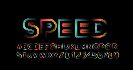 Modern Abstract Font  Set of Alphabet Text Design.のイラスト素材