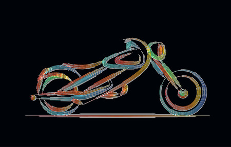 Motor Bike icon vector line art design. Vector illustration.のイラスト素材