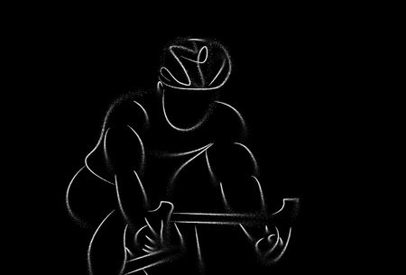 Modern Cycling Athlete In Action Line Art Drawing, Vector Illustrationのイラスト素材