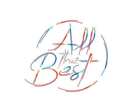 All the Best Calligraphic 3d Color line art ( RGB ) vector illustration.のイラスト素材