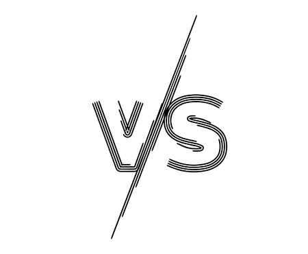 VS company linked letter, line art vector illustration.のイラスト素材