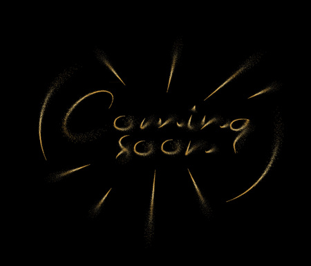 Coming soon Calligraphic Particle art Vector illustration Design.のイラスト素材